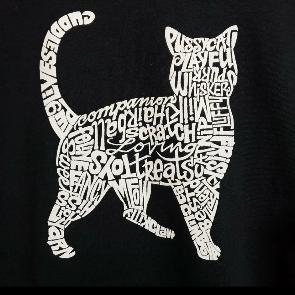 LA Pop Art NWT cat words to make a cat graphic long sleeve shirt - Picture 6 of 8